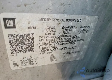 2019 GMC Acadia Denali z USA, uszkodzony, nr VIN 1GKKNXLS6KZ126415